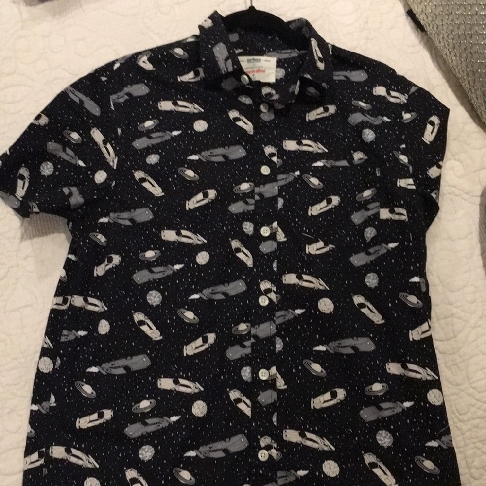 Vintage boys Urban Pipeline space planets  M button down shirt